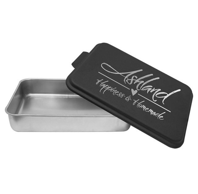 Personalized Cake Pan With Lid. Happiness is Homemade Design. Etsy UK