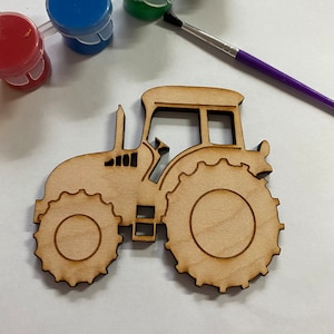 Unfinished Wooden Tractor to Paint. Farm Tractor Wooden Blank. Unfinished Wood Craft Blank. Paint it Yourself Tractor.