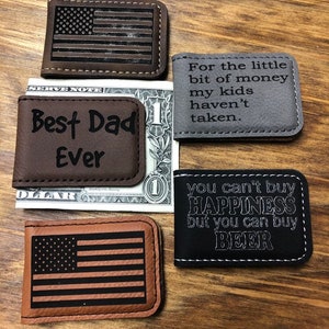 Personalized Money Clip. Initial Money Clip. Money Clip Flag. Money Clip Engraved Leatherette. Dad Money Clip. Gift For Groomsman. Military.