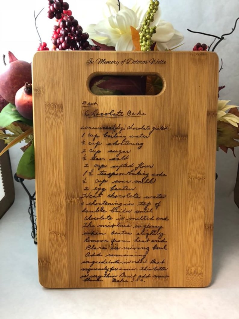 Photo Engraved Recipe Cutting Board. Grandma's Recipe Etsy