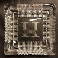 Personalized Initial Glass Ashtray. Groomsman Ashtray. Engraved Cigar/Cigarette Ashtray.
