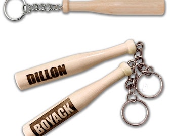 22 Blank Wooden Mini Baseball Bat Keychain. Engravable Wooden Baseball Bat Keychain. Bulk Keychain.