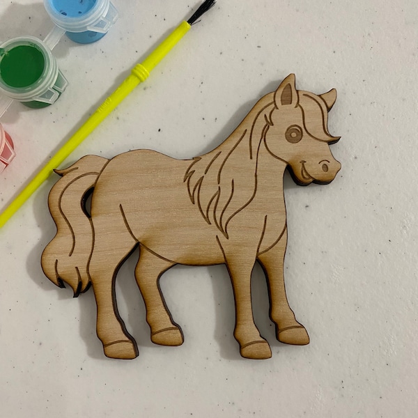 Unfinished Wooden Horse to Paint. Horse Wooden Blank. Wood Craft Blank.