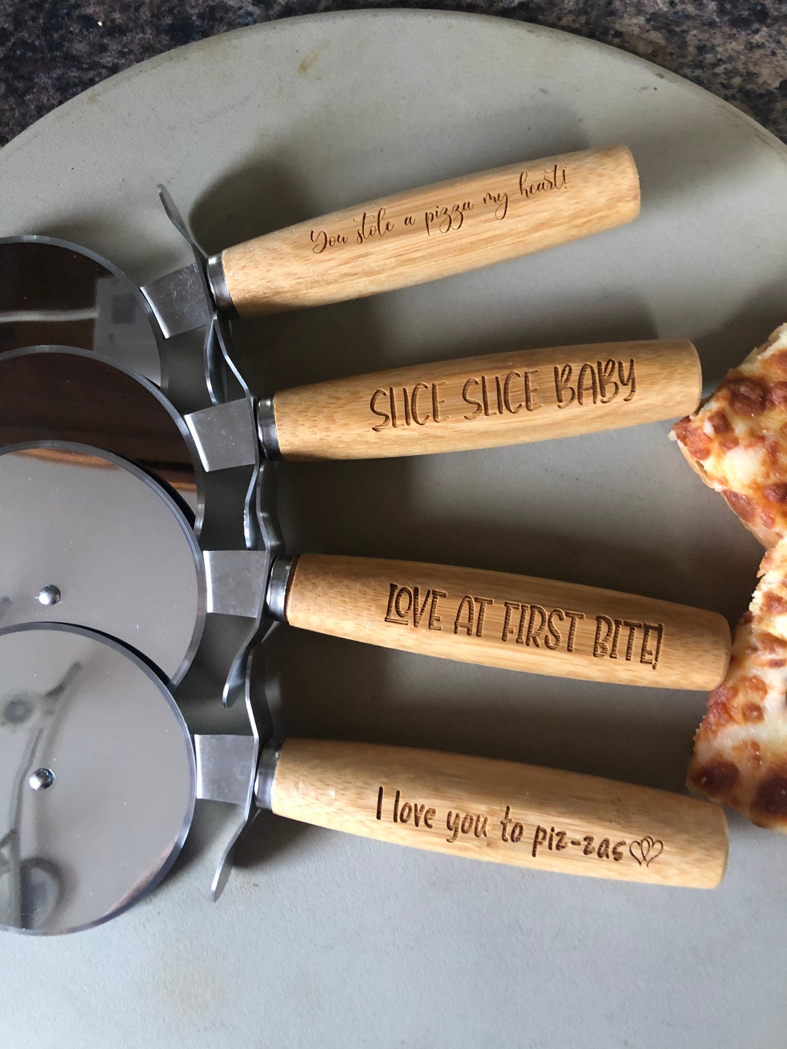 Engraved Wooden Pizza Cutter. Personalized Pizza Cutter. Etsy