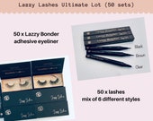 Ultimate Lot of 50 Lash Adhesive Eyeliner Sets Applicators Lazzy Bonder For Easy Mess Free Application Wholesale Vendor Ready To Ship