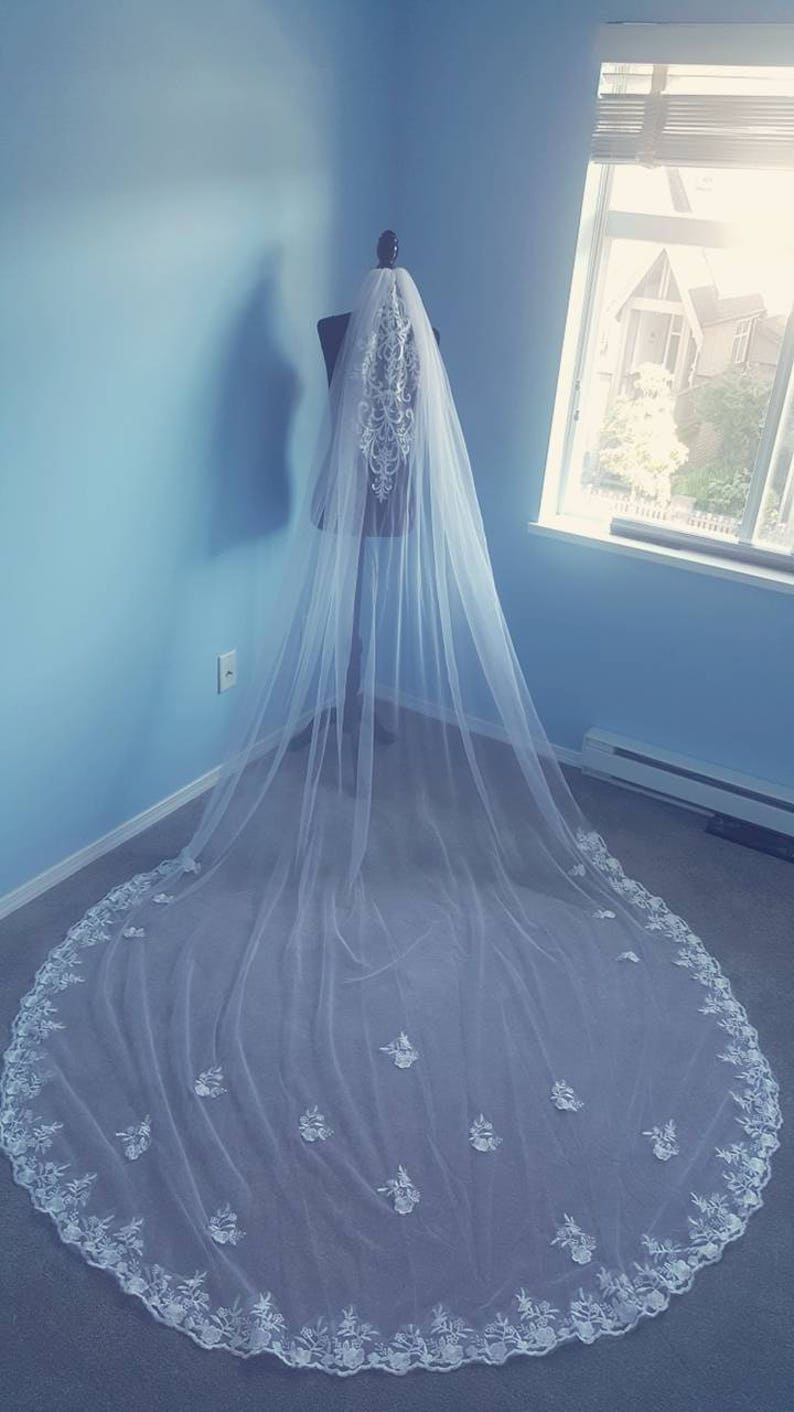off white wedding veil