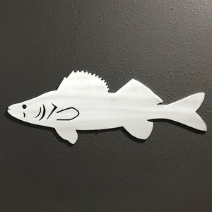 Walleye Metal Wall Art Decoration Skilwerx 14x5 Ocean Nautical Marine Beach House