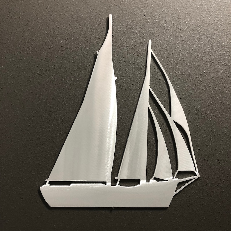 SAILBOAT Metal Wall Art Decoration Skilwerx 12x10 Ocean Etsy