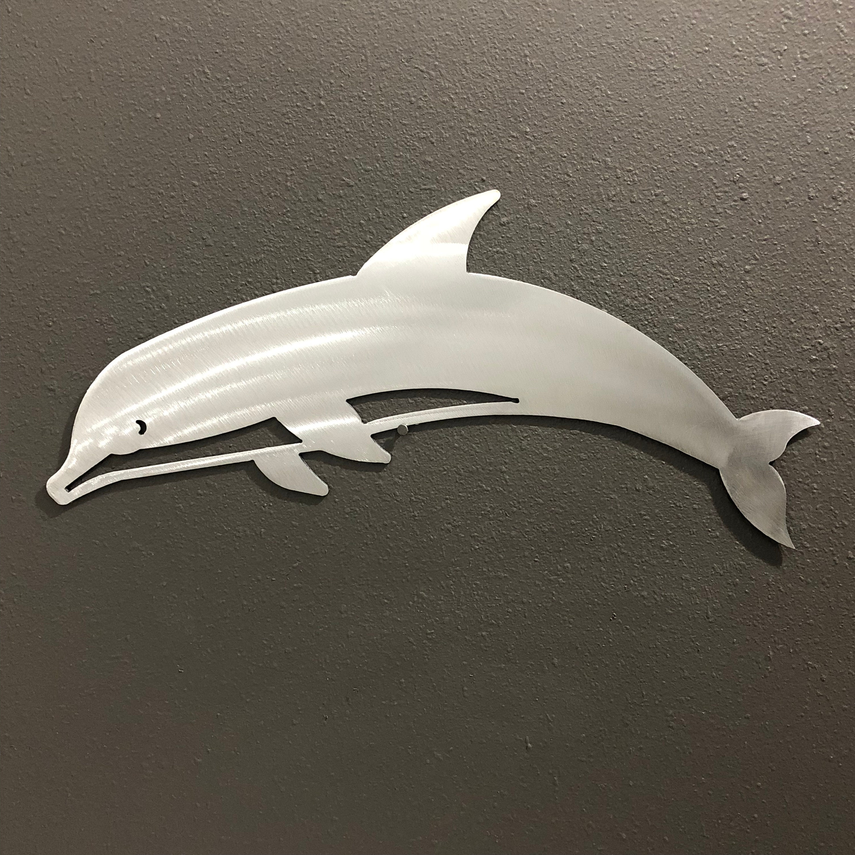 Dolphin Metal Wall Art Decoration Skilwerx Ocean Nautical Etsy