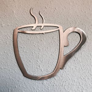 Coffee Cup Metal Wall Art Decoration 10 Skilwerx Plasma Cut kitchen