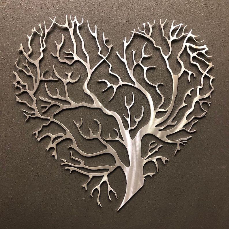 Tree of Life Heart Metal Wall Art Skilwerx 18 x 18 Nature
