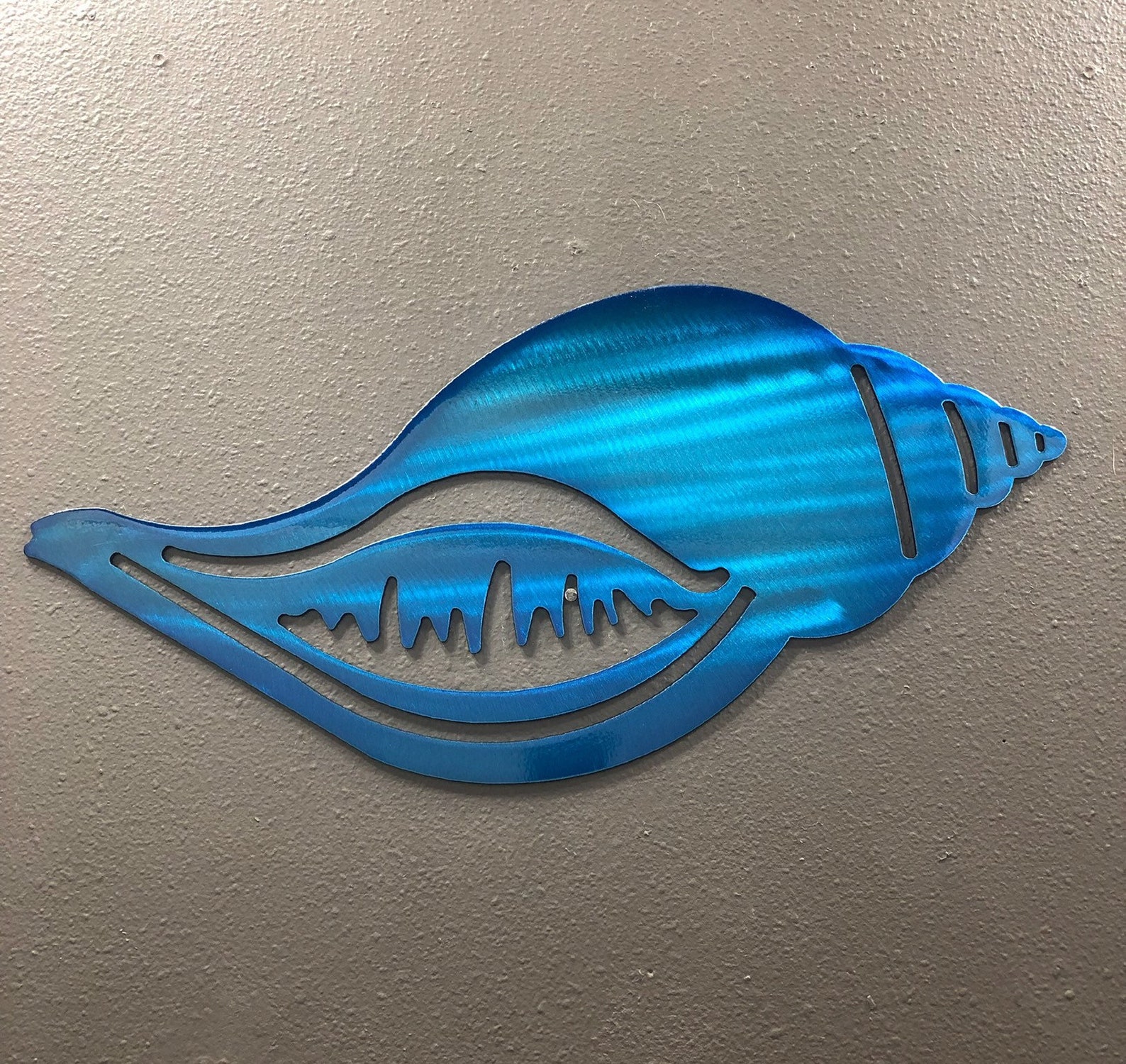 Seashell Metal Wall Art Decoration Skilwerx 12x7 Ocean Etsy