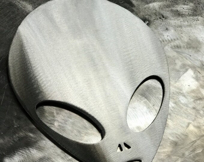 Alien Head Metal Wall Art Decoration Skilwerx 9x6 Area 51 Roswell ...