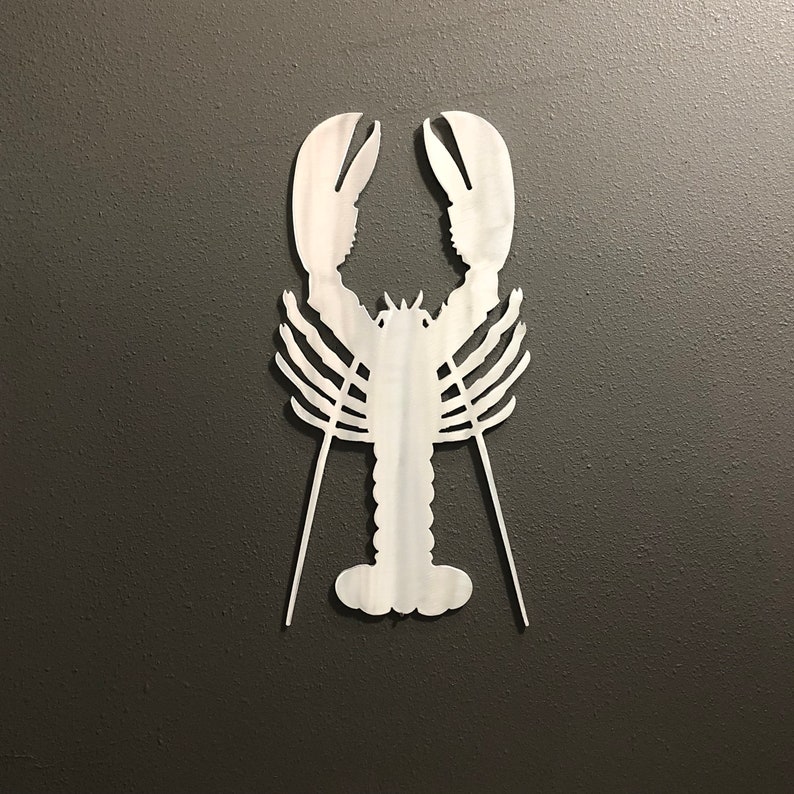 Lobster Metal Wall Art Decoration Skilwerx 14x7 Ocean Nautical Etsy