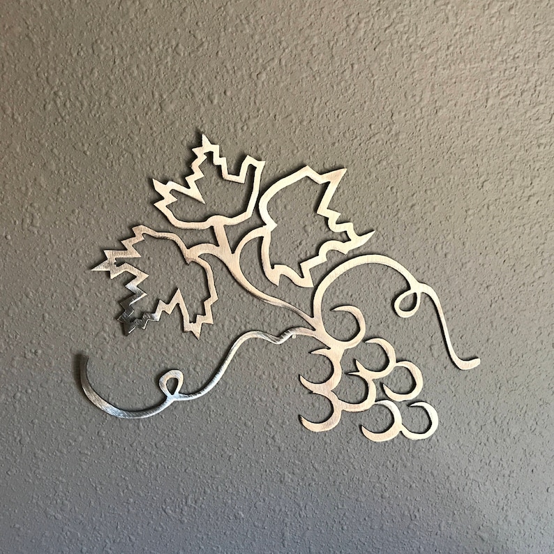 Grapes Metal Wall Art Decoration Skilwerx 12x9 Wine Vineyard Etsy