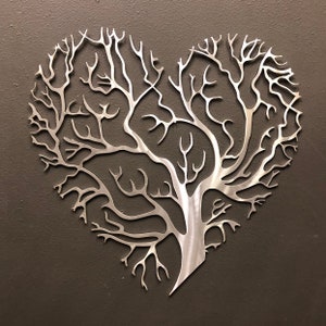 Tree of Life Heart Aluminum Metal Wall Art Skilwerx 24 x 24 Nature