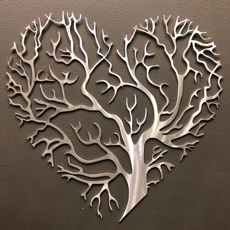 Tree of Life Heart Metal Wall Art Skilwerx 18 x 18 Nature