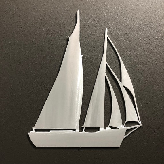 SAILBOAT Aluminum Metal Wall Art Decoration Skilwerx 12x10 Etsy