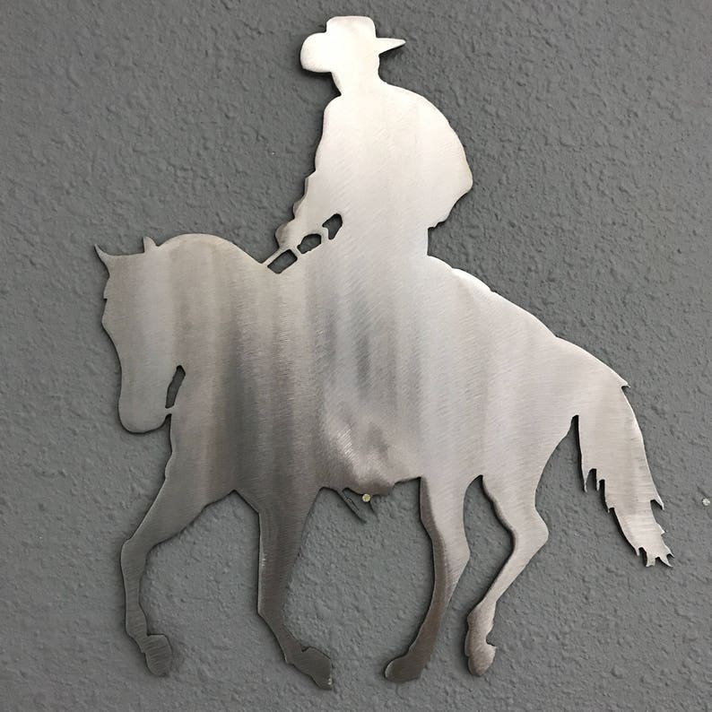 Cowboy 1 Aluminum Metal Wall Art Decoration Skilwerx 11x10 Etsy