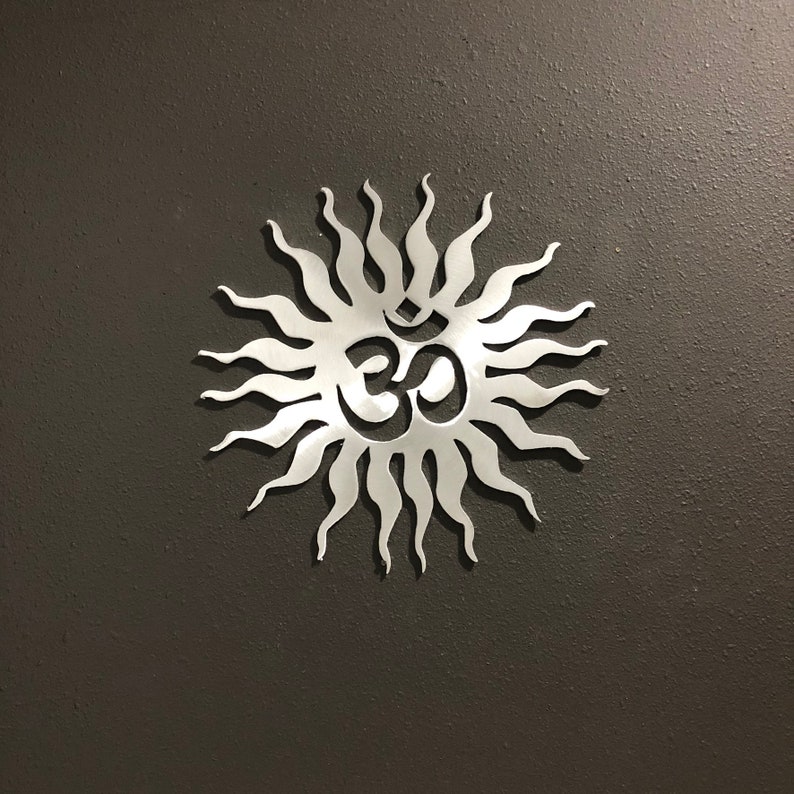 Om Sun Metal Wall Art Decoration Skilwerx 9x9 Word E Namaste