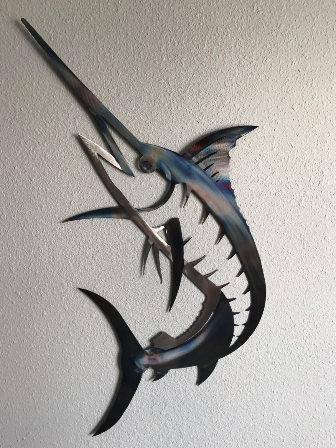 Marlin Metal Wall Art Decoration Skilwerx 30x18 Ocean Nautical Etsy