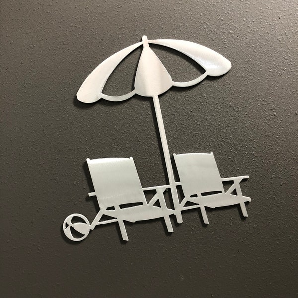 Sillas de playa de aluminio metal pared arte decoración Skilwerx 10x9 océano náutico marino mar