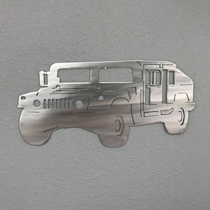 Humvee Aluminum Metal Wall Art Decoration Skilwerx 15x8 Military Marine Army Navy Guard Air Force