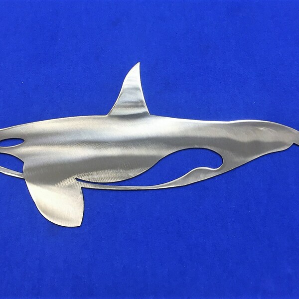 Orca ballena metal pared arte decoración Skilwerx 14x7 Océano Náutico Marino Vida Playa Casa