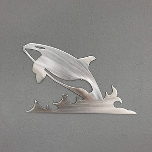 Orca Metal Wall Art Decoration Skilwerx 14x9 Ocean Nautical Marine Sea Life Beach House 2