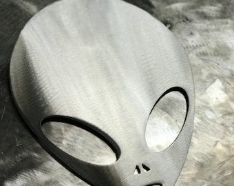Alien Head Metal Wall Art Decoration Skilwerx 12x9 Area 51 Roswell Polished