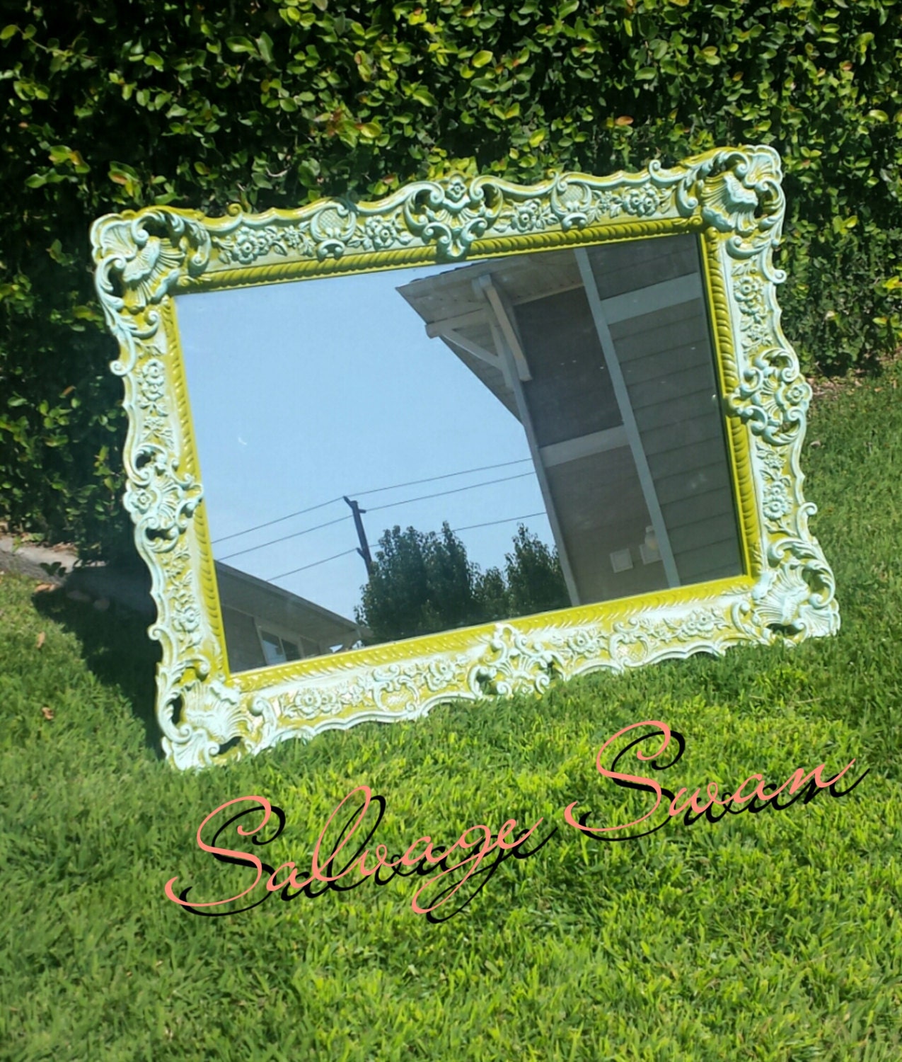 Baroque Mirror Hand Painted Mirror Large Hanging Mirror Etsy