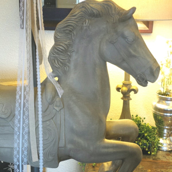 Carousel Horse, Photo Shoot Prop, Custom Painted Carousel Horse, Shabby Chic Decor, Shabby Nursery Decor