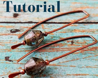 Easy Wire Jewelry Tutorial - Beaded Stick Earrings by Wendi of Door 44 Studios