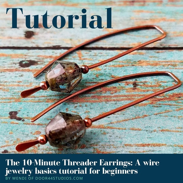 Easy Wire Jewelry Tutorial - Beaded Stick Earrings by Wendi of Door 44 Studios