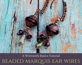 Bead Wrapped Marquis Ear Wires, Learn this fun wire wrapping technique: A Wirework Basics Tutorial by Door 44 Studios