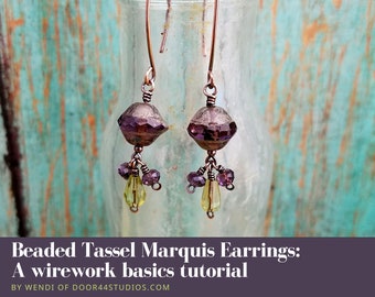 Beaded Tassel Marquis Earrings, Learn to Make Your Own Headpins: A Wirework Basics Tutorial by Door 44 Studios