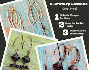 3 Wire Wrapped Jewelry Lessons for Beginners - Learn to make your own earrings from scratch with wire and beads