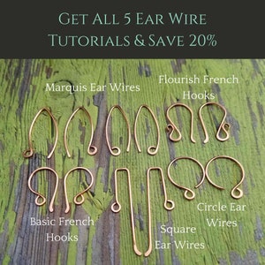 Jewelry Tutorial Bundle: Learn to make your own custom earring findings in 5 popular shapes. Includes 5 printable PDF digital download files