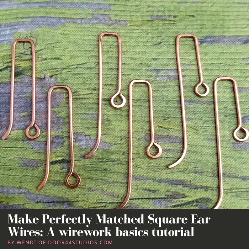 Square Ear Wires Tutorial, DIY Earring Findings, Wirework Basics Tutorial by Door 44 Studios image 8