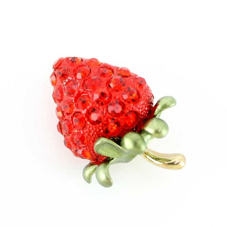 Strawberry Brooch Red Crystal Ruby Rhinestone Strawberry | Etsy