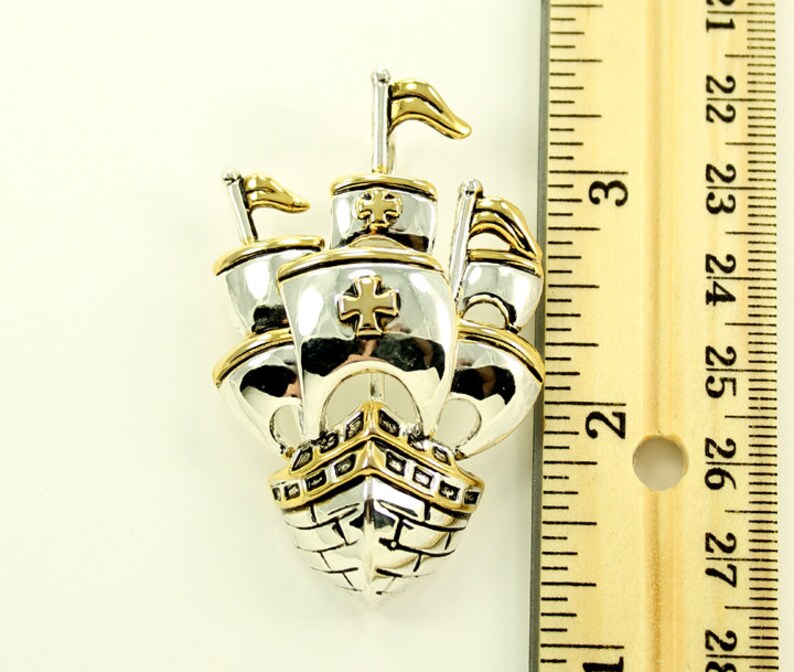 Ship Brooch Ship Broach Spanish Galleon Jewelry Component Etsy