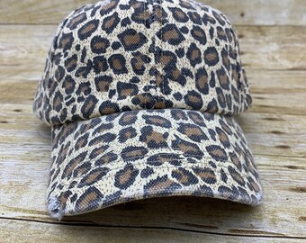 cheetah print baseball cap