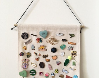 Enamel Pin Display Banner, Multiple Sizes, Badge Display, Brooch Pennant, Scout or National Park Patch Organizer