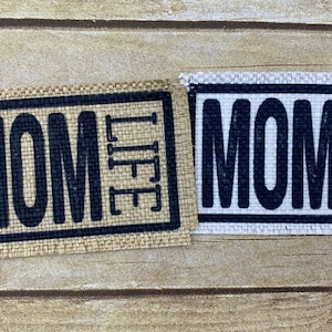 Hat Patch, Mom Life Hat Patch, DIY Hat Patch, Iron-on Patch, Burlap Patch, Custom Hat Patch, Patches for Hats, Mom Life