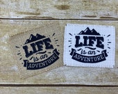 Hat Patch, Life is an Adventure Hat Patch, DIY Hat Making Supplies, Mountain Patch, Adventure Hat Patch, Sublimation Hat Patch,