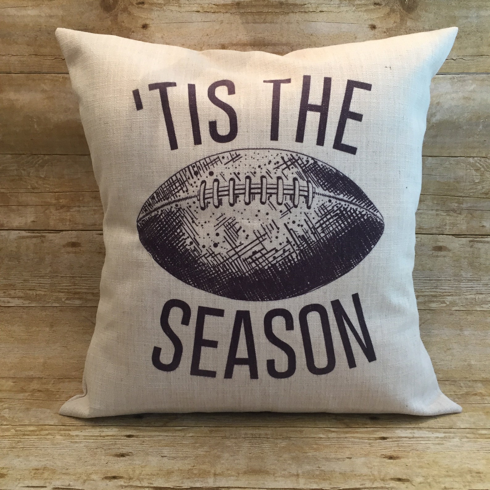 Football Pillow Cover Tis the Season Football Pillow Cover Etsy
