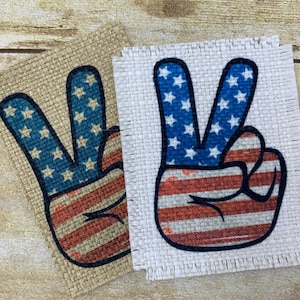 Hat Patch, Peace Hat Patch, DIY Hat Patch, Iron-on Patch, Burlap Patch, Custom Hat Patch, Patches for Hats, Patriotic Peace, USA, July 4th