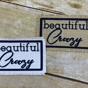 Hat Patch, Beautiful Crazy Hat Patch, DIY Hat, Sublimation Hat Patches, Beautiful Crazy, Women&#39;s Hat