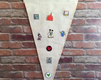Pin Pennant, Pin Banner, Pin Badge, Pin Collection, 11x20, Canvas Pin Display, Canvas Wall Pennant, Enamel, #Pingame, Wall Banner, Collector