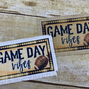 Hat Patch, Game Day Vibes Hat Patch, DIY Hat Patch, Iron-on Patch, Burlap Patch, Custom Hat Patch, Patches for Hats, Football Hat Patch